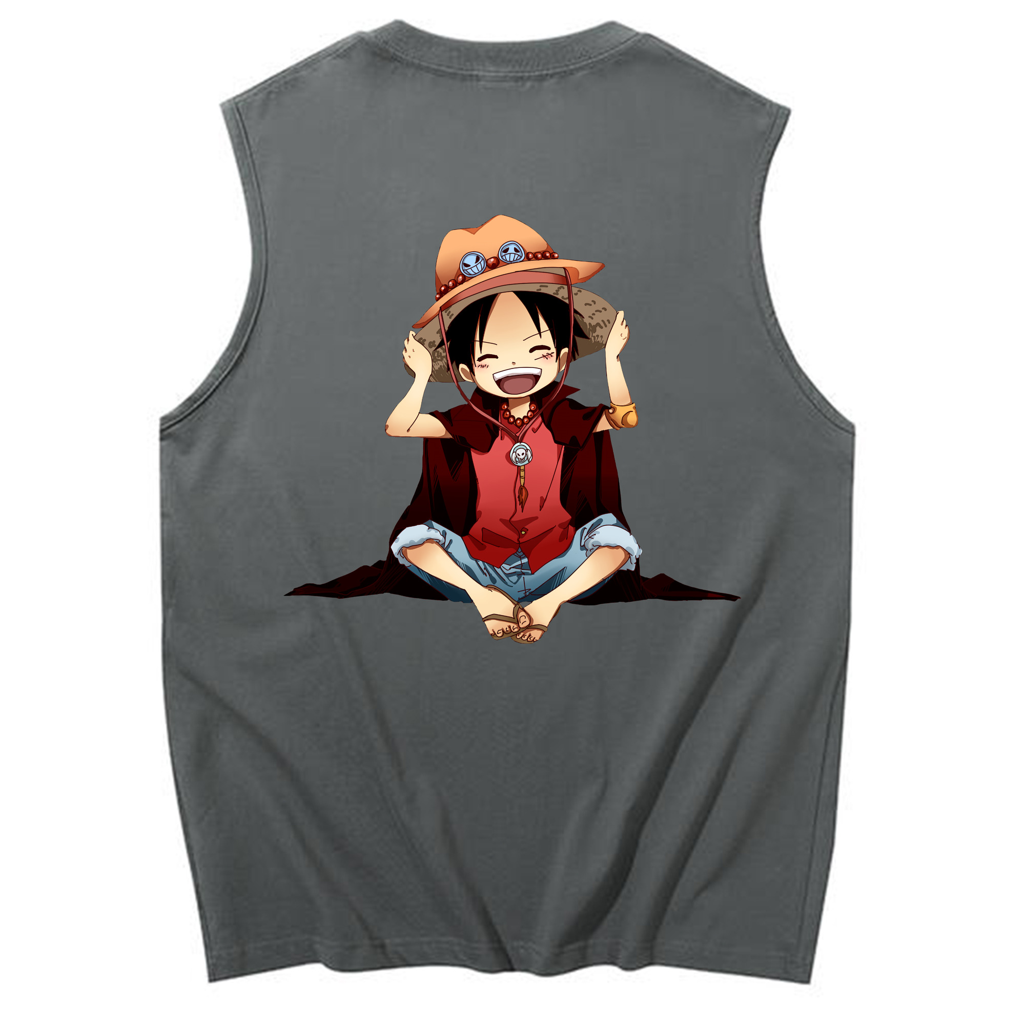 ワンピース モンキー・D・ルフィ ONE PIECE Monkey D. Luffy コットン100％タンクトップ（背面プリント）